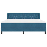 Letto a molle con materasso Blu Scuro 200 x 180 cm Poliestere
