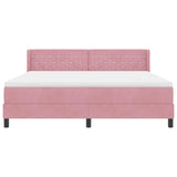 Letto a molle con materasso Rosa 200 x 180 cm Poliestere