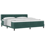 Letto a molle con materasso Verde Scuro 200 x 200 cm Poliestere