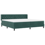 Letto a molle con materasso Verde Scuro 200 x 200 cm Poliestere