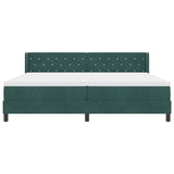 Letto a molle con materasso Verde Scuro 200 x 200 cm Poliestere