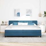 Letto a molle con materasso Blu Scuro 200 x 200 cm Poliestere