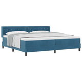 Letto a molle con materasso Blu Scuro 200 x 200 cm Poliestere