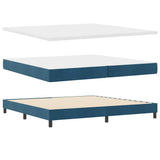 Letto a molle con materasso Blu Scuro 200 x 200 cm Poliestere