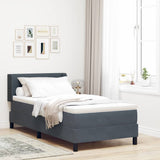 Letto a molle con materasso Grigio scuro 200 x 80 cm Poliestere