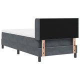 Letto a molle con materasso Grigio scuro 200 x 80 cm Poliestere