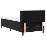 Letto a molle con testiera Nero 200 x 80 cm Velluto