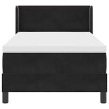 Letto a molle con testiera Nero 200 x 80 cm Velluto