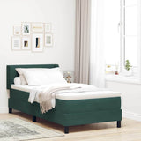 Letto a molle con materasso Verde Scuro 200 x 90 cm Poliestere