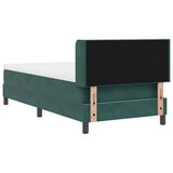 Letto a molle con materasso Verde Scuro 200 x 90 cm Poliestere