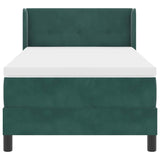Letto a molle con materasso Verde Scuro 200 x 90 cm Poliestere