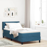 Letto a molle con testiera Blu Scuro 200 x 90 cm Velluto