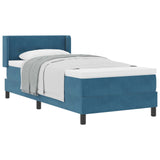 Letto a molle con testiera Blu Scuro 200 x 90 cm Velluto