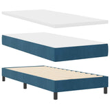 Letto a molle con testiera Blu Scuro 200 x 90 cm Velluto