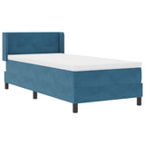 Letto a molle con testiera Blu Scuro 200 x 90 cm Velluto