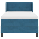 Letto a molle con testiera Blu Scuro 200 x 90 cm Velluto