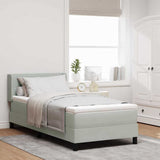 Letto a molle con testiera Grigio chiaro 200 x 100 cm Velluto