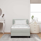 Letto a molle con testiera Grigio chiaro 200 x 100 cm Velluto