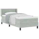 Letto a molle con testiera Grigio chiaro 200 x 100 cm Velluto