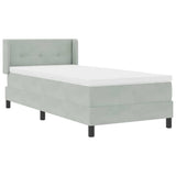 Letto a molle con testiera Grigio chiaro 200 x 100 cm Velluto