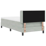 Letto a molle con testiera Grigio chiaro 200 x 100 cm Velluto