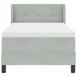 Letto a molle con testiera Grigio chiaro 200 x 100 cm Velluto