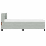 Letto a molle con testiera Grigio chiaro 200 x 100 cm Velluto