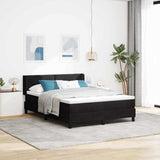 Letto a molle con testiera Nero 190 x 140 cm Velluto