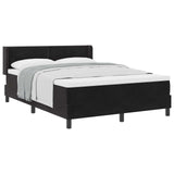 Letto a molle con testiera Nero 190 x 140 cm Velluto