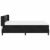 Letto a molle con testiera Nero 190 x 140 cm Velluto