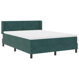 Letto a molle con testiera Verde Scuro 190 x 140 cm Velluto