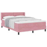 Letto a molle con testiera Rosa 190 x 140 cm Velluto