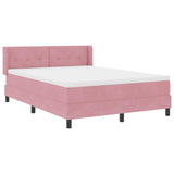 Letto a molle con testiera Rosa 190 x 140 cm Velluto
