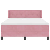 Letto a molle con testiera Rosa 190 x 140 cm Velluto