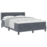 Letto a molle con testiera Grigio scuro 200 x 140 cm Velluto