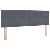 Letto a molle con testiera Grigio scuro 200 x 140 cm Velluto