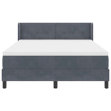 Letto a molle con testiera Grigio scuro 200 x 140 cm Velluto