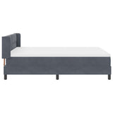 Letto a molle con testiera Grigio scuro 200 x 140 cm Velluto