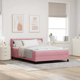 Letto a molle con testiera Rosa 200 x 140 cm Velluto