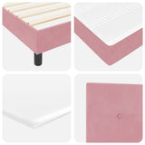Letto a molle con testiera Rosa 200 x 160 cm Velluto