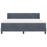 Letto a molle con testiera Grigio scuro 200 x 180 cm Poliestere
