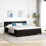 Letto a molle con testiera Nero 200 x 180 cm Velluto