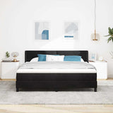 Letto a molle con testiera Nero 200 x 180 cm Velluto