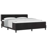 Letto a molle con testiera Nero 200 x 180 cm Velluto