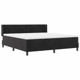 Letto a molle con testiera Nero 200 x 180 cm Velluto