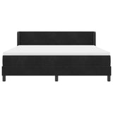 Letto a molle con testiera Nero 200 x 180 cm Velluto