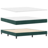Letto a molle con testiera Verde Scuro 200 x 180 cm Velluto