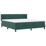 Letto a molle con testiera Verde Scuro 200 x 180 cm Velluto
