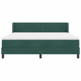 Letto a molle con testiera Verde Scuro 200 x 180 cm Velluto