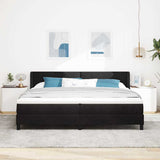 Letto a molle con testiera Nero 200 x 200 cm Velluto